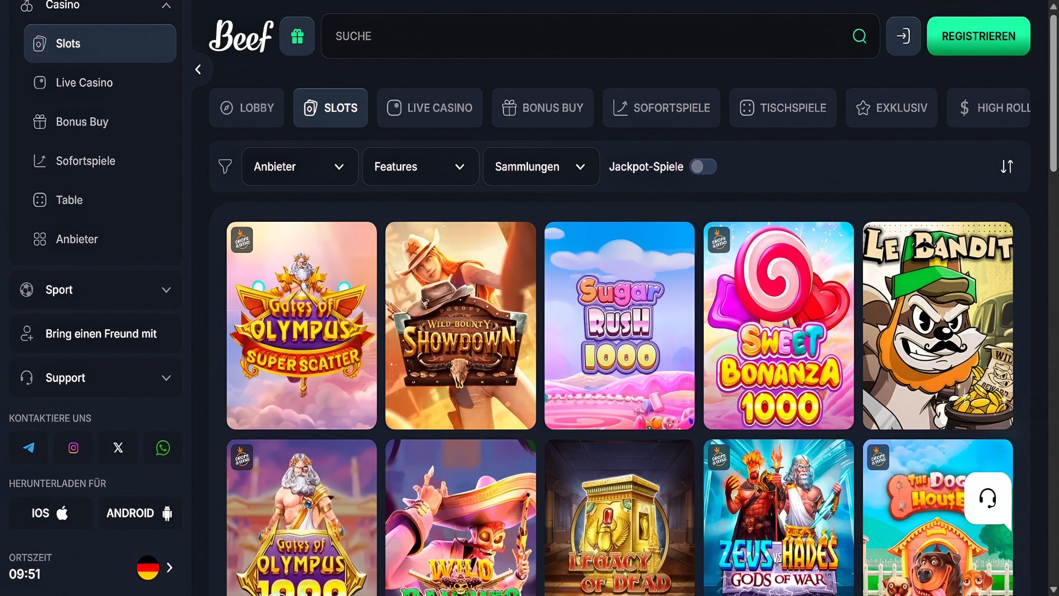 Beef Casino desktop screenshot 2